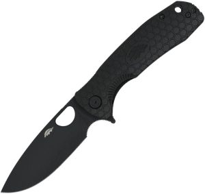 Honey Badger Large Linerlock Folding Knife 3.63" Black DLC