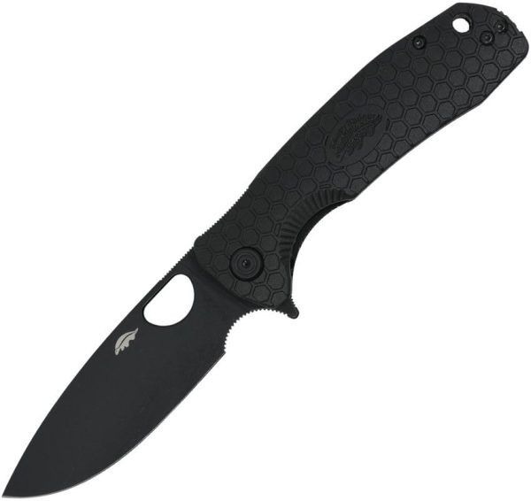 Honey Badger Large Linerlock Folding Knife 3.63" Black DLC