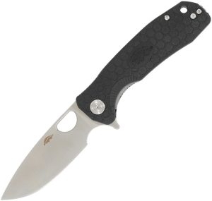 Honey Badger Medium Linerlock Folding Knife 3.13" 14C28N Black
