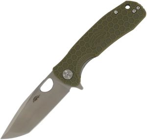 HB1733.jpg Honey Badger Medium Linerlock Tanto Folding Knife Green