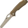 Honey Badger Large Rescue Linerlock Folding Knife 3.63in Tan