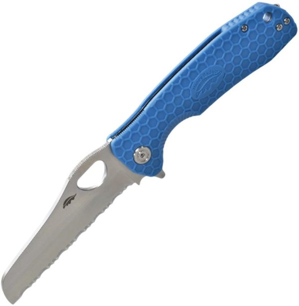 Honey Badger Large Rescue Linerlock Folding Knife Blue 3.63in