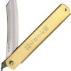 Higonokami Folding Knife Blue Paper Steel Brass Handle