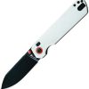HX Outdoors Hyla Button Lock Folding Knife White G10 2.9in
