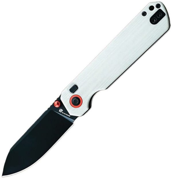 HX Outdoors Hyla Button Lock Folding Knife White G10 2.9in