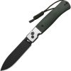 CJRB Glacier Button Lock Folding Knife Green Micarta 3.5"