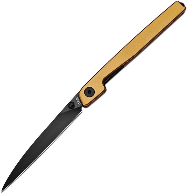CJRB Lanky Linerlock 3.5" S90V Folding Knife Gold