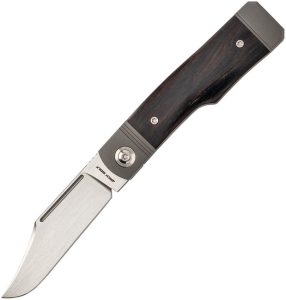 Jack Wolf Knives Gunslingerjack Ebony Wood Folding Knife 3.25" S90V