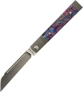 Jack Wolf Knives Feelbetter Bolster Lock Folding Knife S90V Purple Abalone