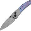 Kansept Knives Dako Folding Knife 3.25" Damascus Blade Crossbar Lock Timascus