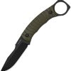 KI1115A1-1.jpg Kizer Cutlery Billy Bones Fixed Blade 3.5" Black PVD AEB-L OD Green