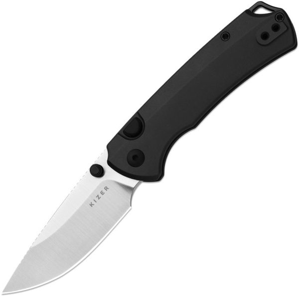 Kizer Cutlery T1 Button Linerlock Folding Knife Black 3.25" Elmax