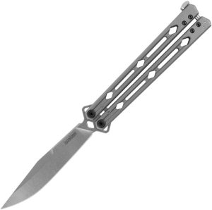 KS5150MAG-1.jpg Kershaw Lucha Butterfly Knife 4.63" MagnaCut Stonewash Blade