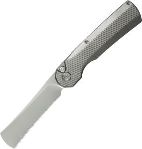 KB Knives Ikul Button Lock Folding Knife 3.38" M390 Blade Gray Titanium