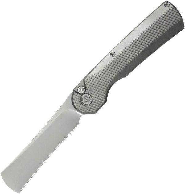 KUB380A.jpg KB Knives Ikul Button Lock Folding Knife 3.38" M390 Blade Gray Titanium