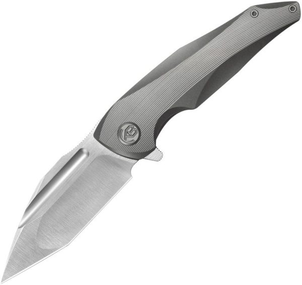 KUB458A-1.jpg KB Knives Navigator Framelock 3.38" Bohler M390 Gray Titanium