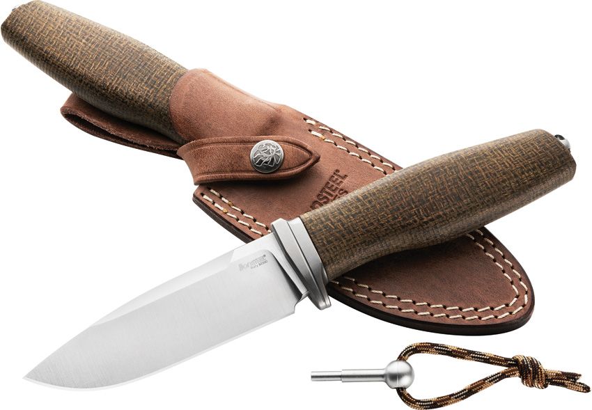 LionSTEEL ACHA Fixed Blade Green Micarta M390 Stainless