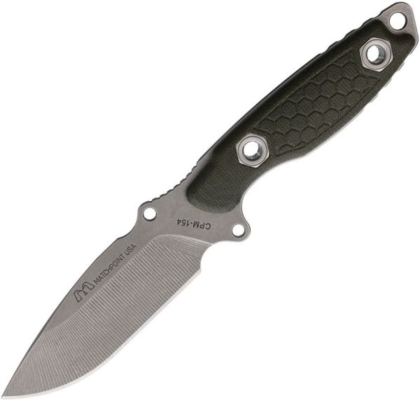 Matchpoint USA Pro Elite Fixed Blade 4" CPM-154 OD Green Micarta w/ Sheath