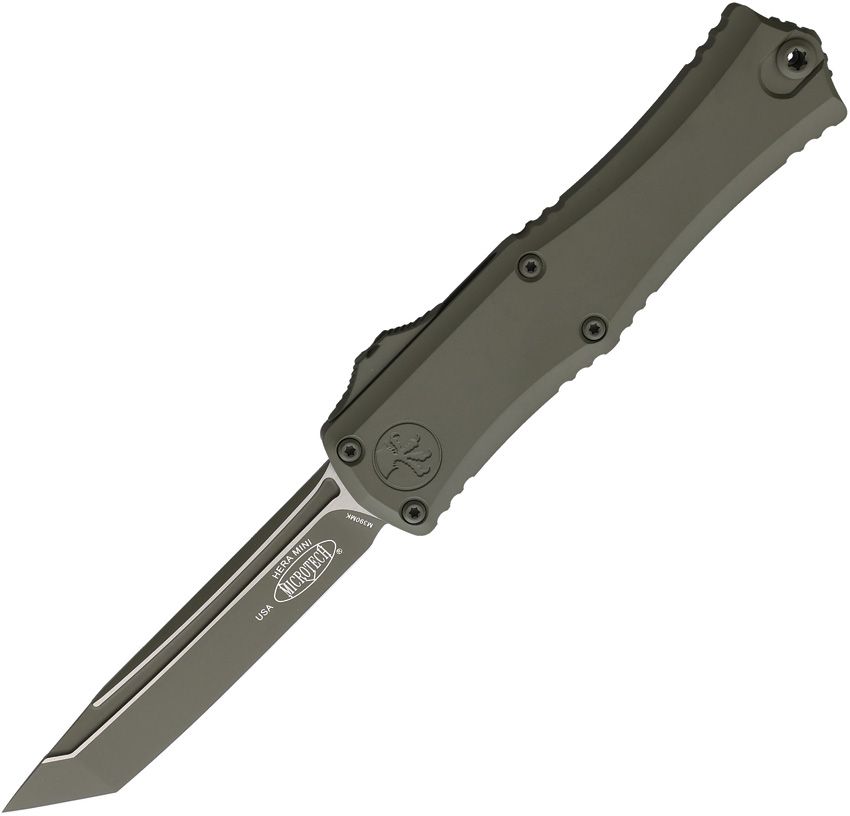 Microtech Hera II Mini T/E OTF Auto Folding Knife 3in M390MK Tanto Moss Green
