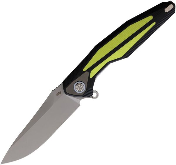 Rike Knife Tulay Linerlock Folding Knife 3.75" 154CM Black Gray G10