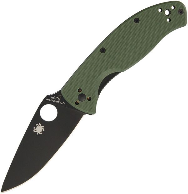 Spyderco Tenacious Linerlock Folding Knife 3.38" Black Blade Green G10