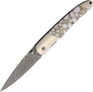 SFDJS70WG-1.jpg Damascus Linerlock White/Gold