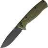 SRM Knives 221X Button Lock Folding Knife 3.63" Blade OD Green