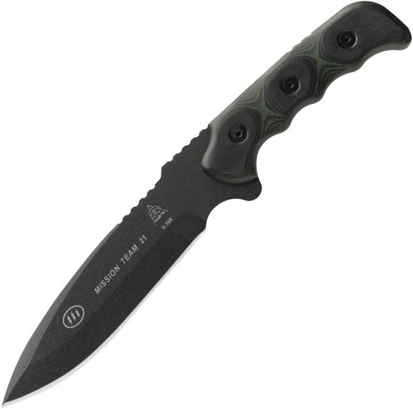 TOPS Mission Team 21 Fixed Blade Knife 6.63" 1095 Steel w/ Sheath