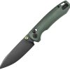 TRIVISA Dragonfly Crossbar Lock Folding Knife 3" Green Micarta