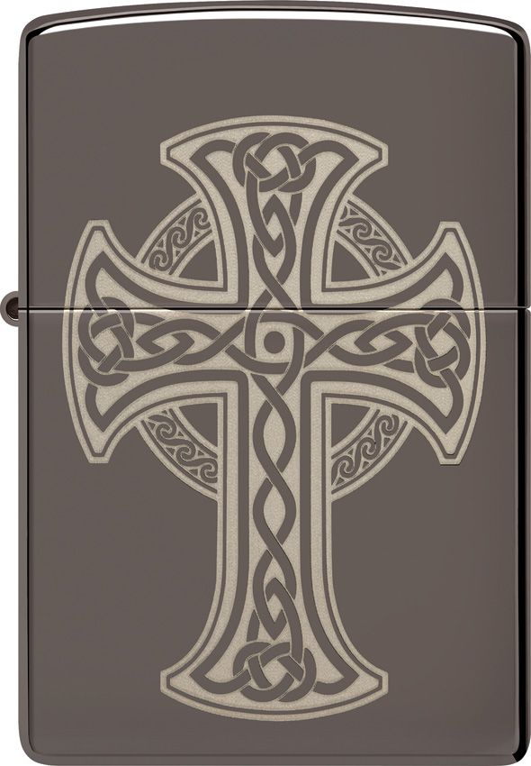 Zippo Celtic Cross Design Chrome Lighter