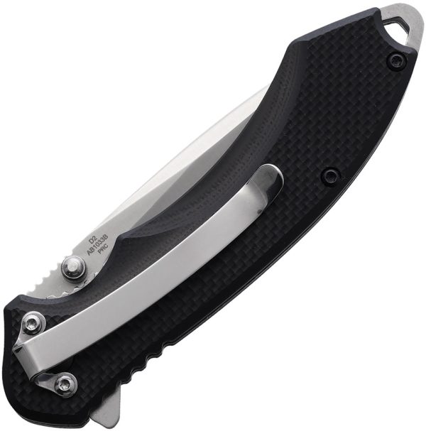 ABKT TAC Elite Linerlock Black Folding Knife 3" D2 Blade