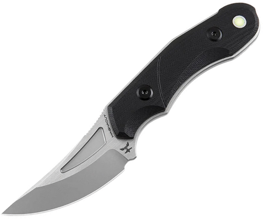 AuCon Fanglet Fixed Blade Knife 2.4" CPM MagnaCut Black G10