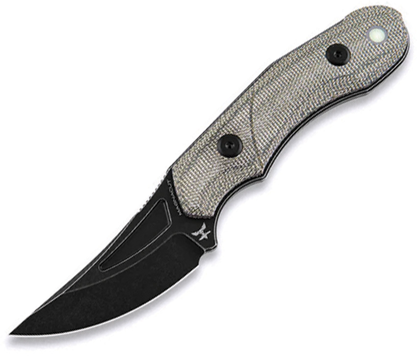 AuCon Fanglet Fixed Blade Knife CPM MagnaCut 2.4" Green Micarta