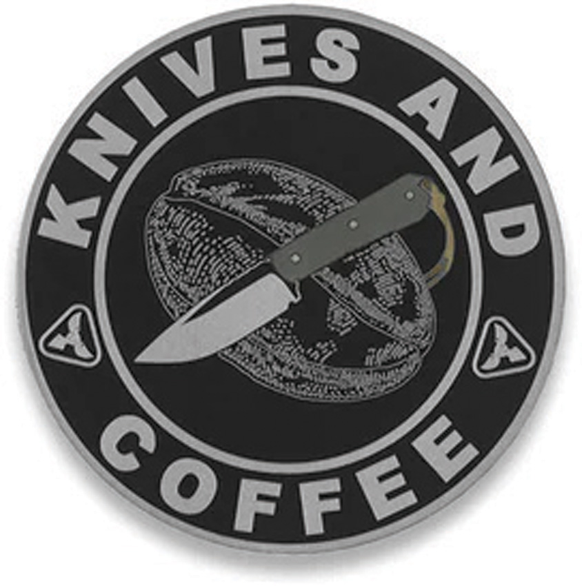AuCon Knives and Coffee Patch Ti with Velcro Backing