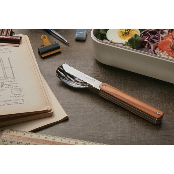 Akinod 12H34 Magnetic Cutlery Set 7" Olive Wood Stainless