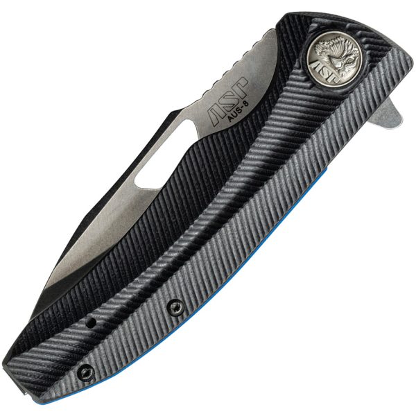 ASP55722_add_01 ASP Police Duty Linerlock Folding Knife 3.5" AUS-8 Black G10