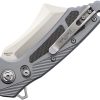 Benchmark 3.5" Satin Stainless Slide Lock Folding Knife Gray
