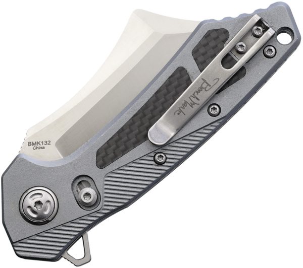 Benchmark 3.5" Satin Stainless Slide Lock Folding Knife Gray