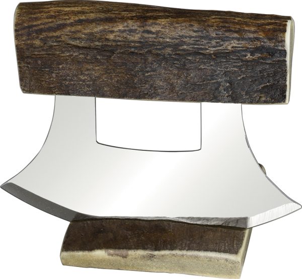 B Merry Ulu Moose Antler 5.75" Mirror Finish 440 Stainless Fixed Blade
