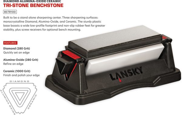 Lansky BS-TR100 Tri-Stone BenchStone Sharpener