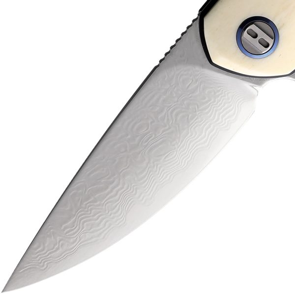 Bestech Knives Bambi 3.13" Damascus Linerlock Folding Knife Ox Bone