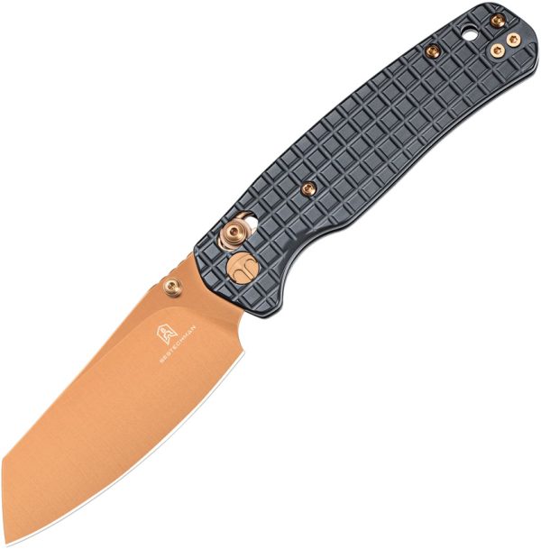 BTKMK06S3 Bestech Cicada's Wing B-Lock Folding Knife 3.13" Bronze PVD Blade Black