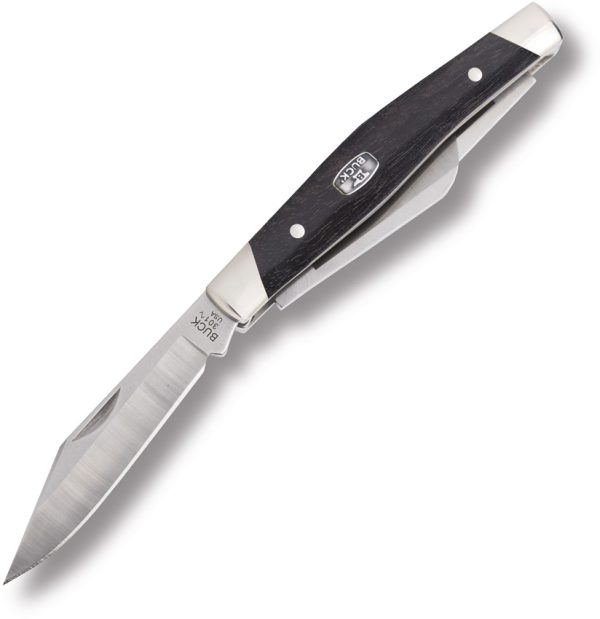 Buck Stockman Ebony Folding Knife 4" Closed 420HC Stainless