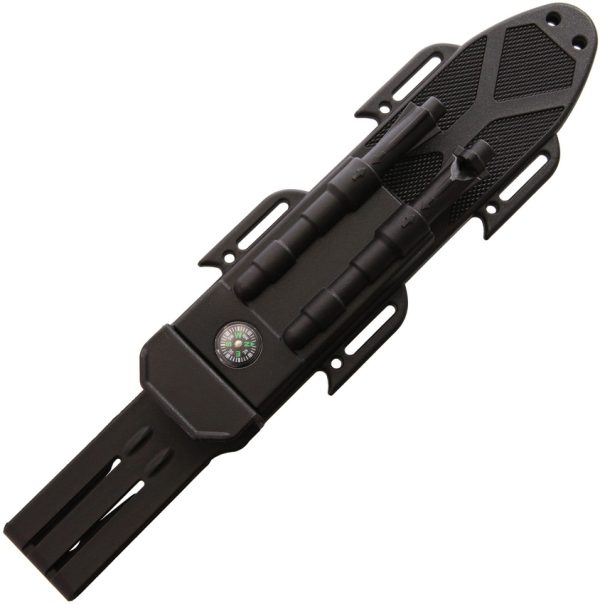 CBR372_add_02 Combat Ready 7.5" Sawback Survival Knife w/ Sheath & Compass