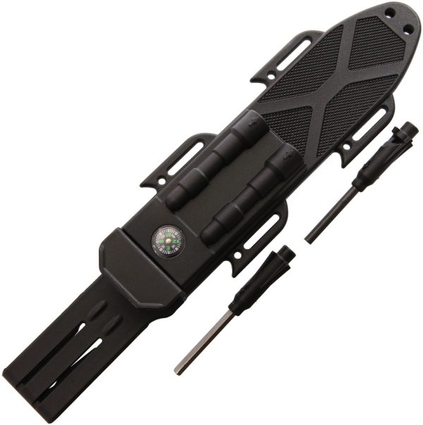 CBR372_add_03 Combat Ready 7.5" Sawback Survival Knife w/ Sheath & Compass
