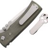 Chaves Knives Redencion 229 Linerlock 3.5" Elmax Green Canvas Micarta Folding Knife