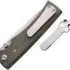 Chaves Knives Liberation 229 Linerlock Folding Knife 3.5" Elmax Green Canvas Micarta