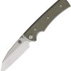 Chaves Knives Sangre 229 Linerlock Wharncliffe Folding Knife Green Canvas Micarta