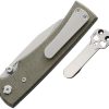 Chaves Knives Sangre 229 Linerlock Wharncliffe Folding Knife Green Canvas Micarta