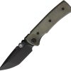 Chaves Knives Redencion Street Linerlock Folding Knife 3in Blade Green Canvas Micarta